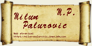 Milun Palurović vizit kartica